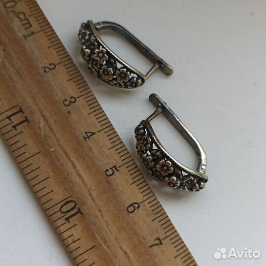 Серебряные серьги 925 СССР