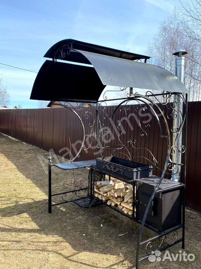 Мангал с печью под казан