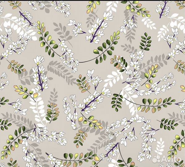 Льняные ткани набивные в рулонах шир. 150 и 220 см