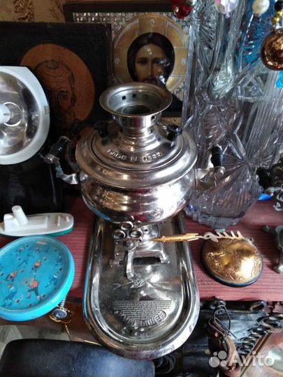 Самовар, декоративный с подносом