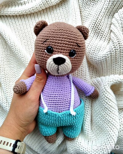 Вязаные игрушки ручной работы мишка