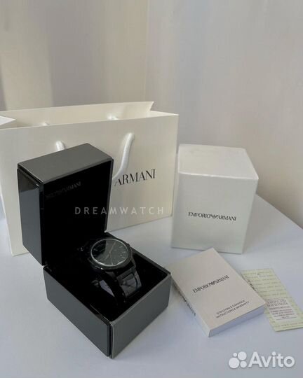 Черные мужские часы Emporio Armani оригинал, новые