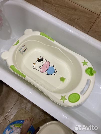 Ванночка для купания с горкой с гамаком и стульчик
