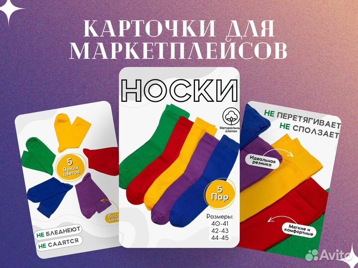 Дизайн карточек маркетплейсов/Гайдов/Меню/Превью