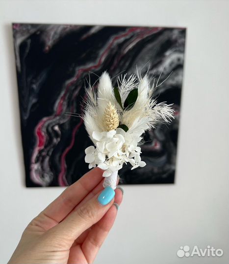 Букет невесты из стаб. цветов и сухоцветов