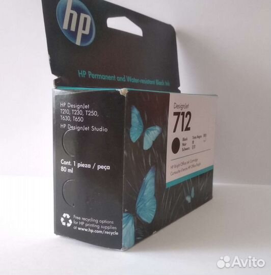 Картридж струйный HP 712 3ED71A черный ориг. повыш