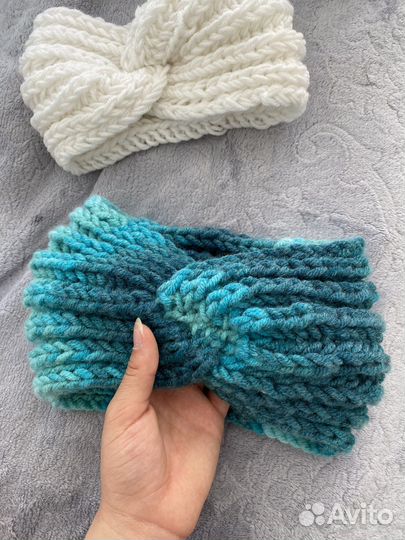 Повязка на голову вязаная ручная работа