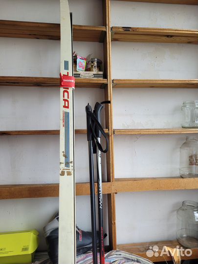 Лыжи беговые+палки+ботинки