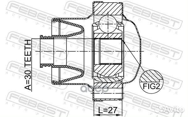 Шрус карданного вала передний 30x81 suzuki gran