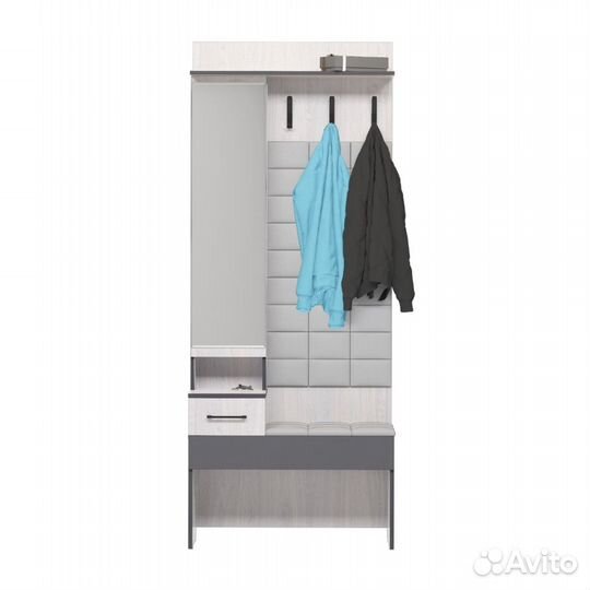 Эльза мод.№1 (Вешалка на 800 с зеркалом,фур) (ясен