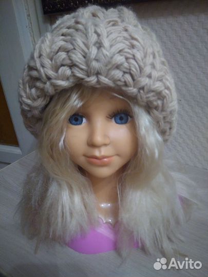 Шапка вязанная, крупной вязки(зима)