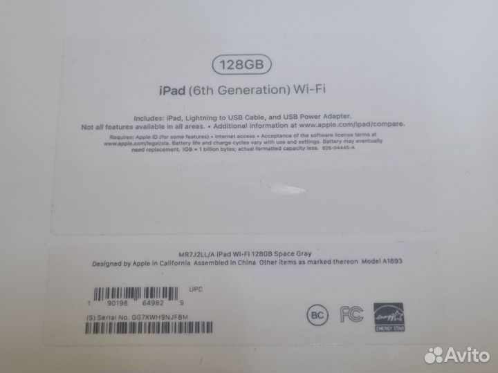 Apple iPad 2018 Wi-Fi Space Gray 128GB, новый
