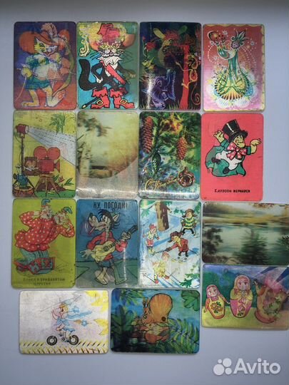 Переливные и стерео календарики 33шт