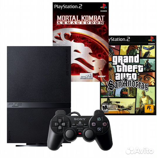 Sony PS2 Slim + Карта, Игра, Прошивка, Гарантия