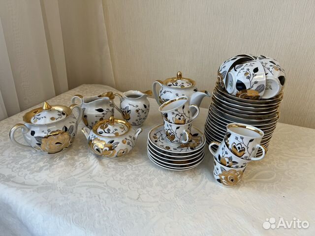 Сервиз чайный и кофейный Золотая роза