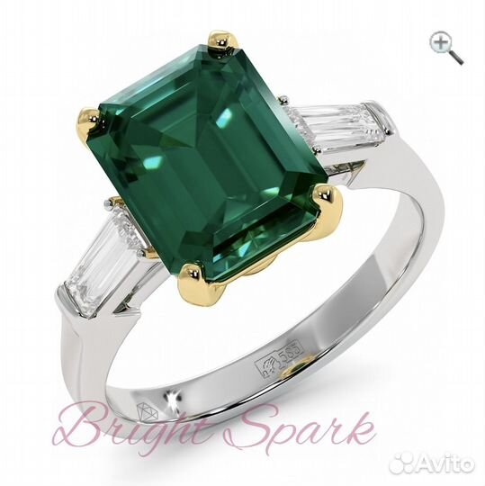 Золотое кольцо с изумрудом 4 карата
