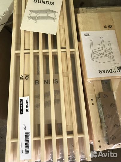 Полка для обуви IKEA двухъярусная из дерева