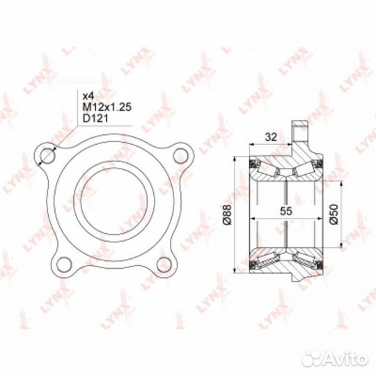 Lynxauto WB-1486 Комплект подшипника ступицы колес