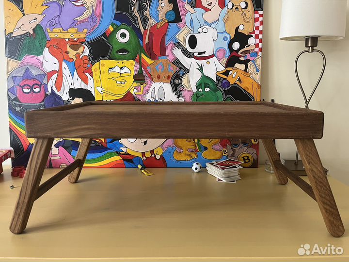 Столик складной из натурального дерева