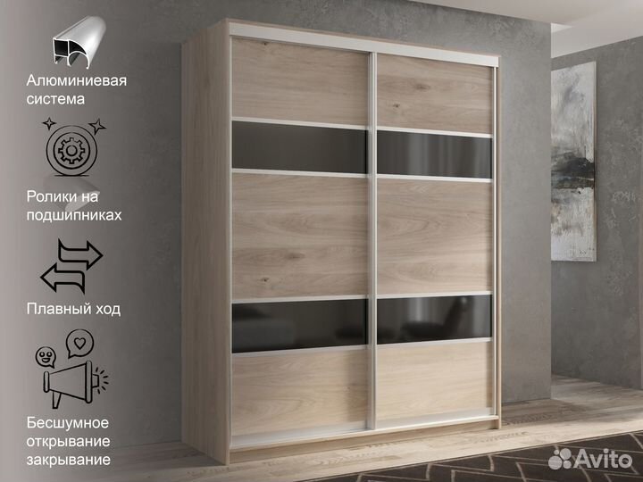 Шкаф-купе V7 Кастелло серый 120х45х230 см