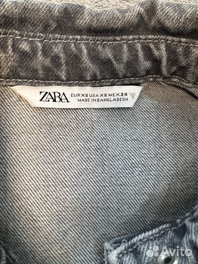 Джинсовая рубашка zara xs