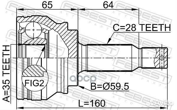 ШРУС 0410-CW5 0410CW5 Febest