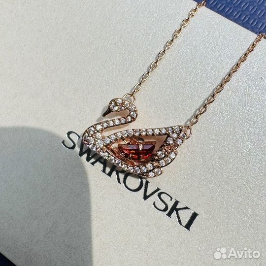 Колье кулон подвеска swarovski dancing swan