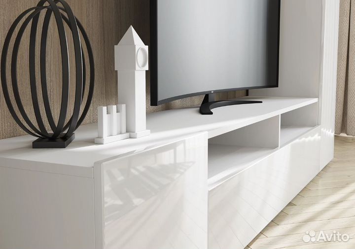 Стенка Лира белый глянец