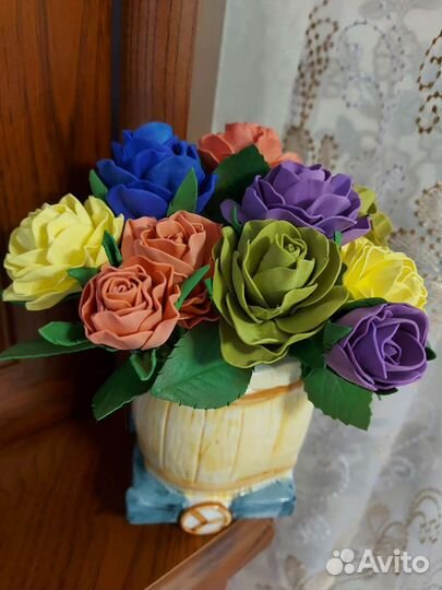 Букет цветов из фоамирана для интерьера