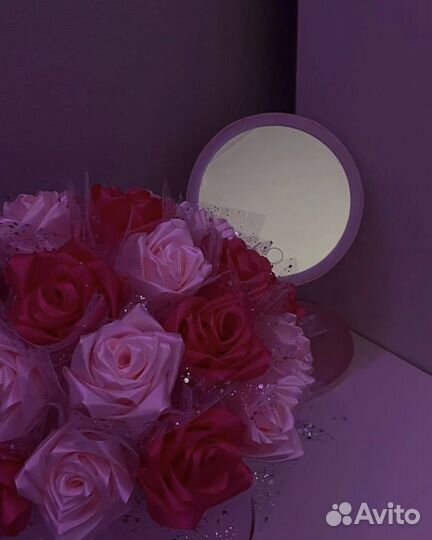 Розочки из атласных лент