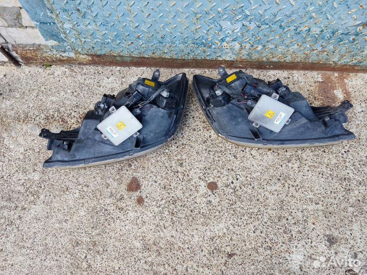 Фары чёрная маска ксенон Mitsubishi Lancer 9