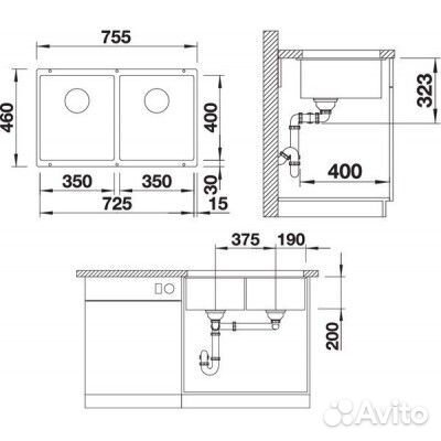 Кухонная мойка Blanco Subline 350/350-U Кофе