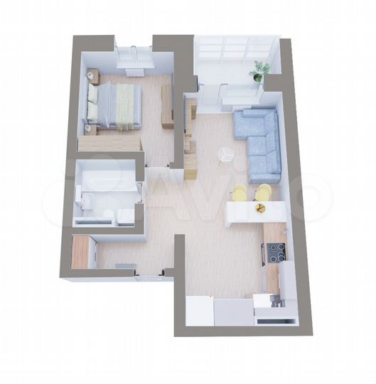 2-к. квартира, 48 м², 10/19 эт.