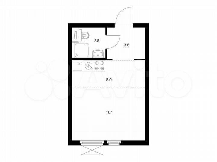 Квартира-студия, 23,7 м², 4/32 эт.