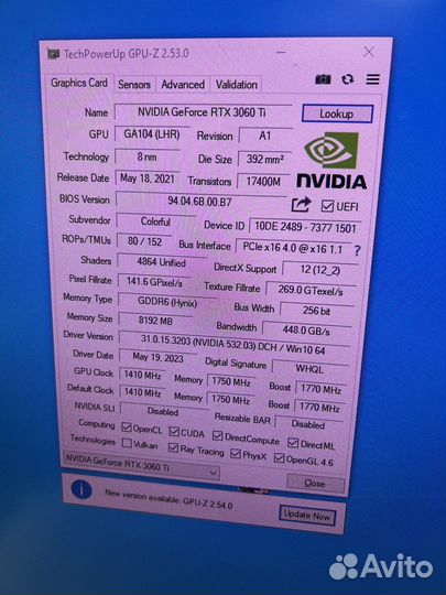 Видеокарта 3060ti colorful