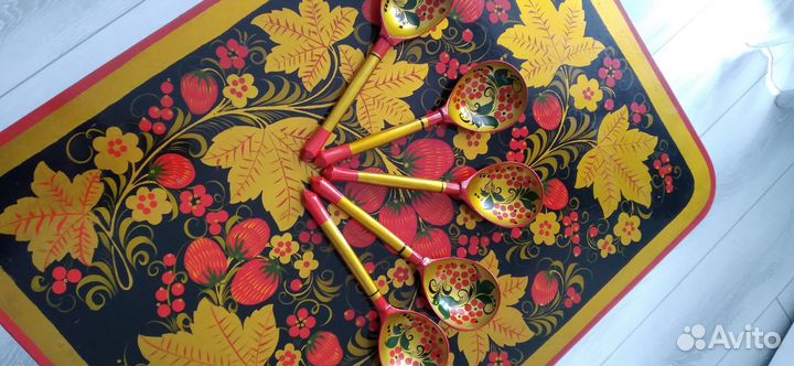 Деревянные ложки хохлома СССР