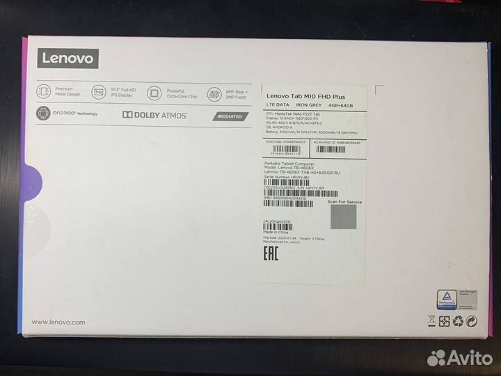 Планшет Lenovo tab m10 fhd plus