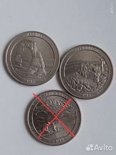 Квотеры США 25 центов (нац парки)