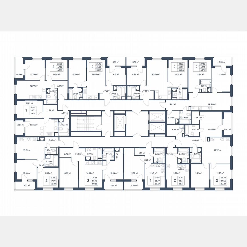 2-к. квартира, 49,6 м², 17/25 эт.