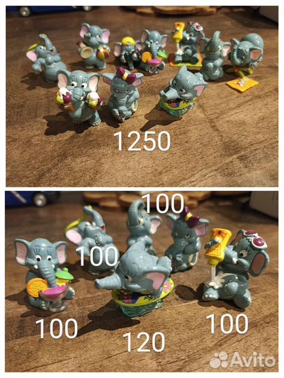 Киндеры слоники, акулы, лягушки, динозавры