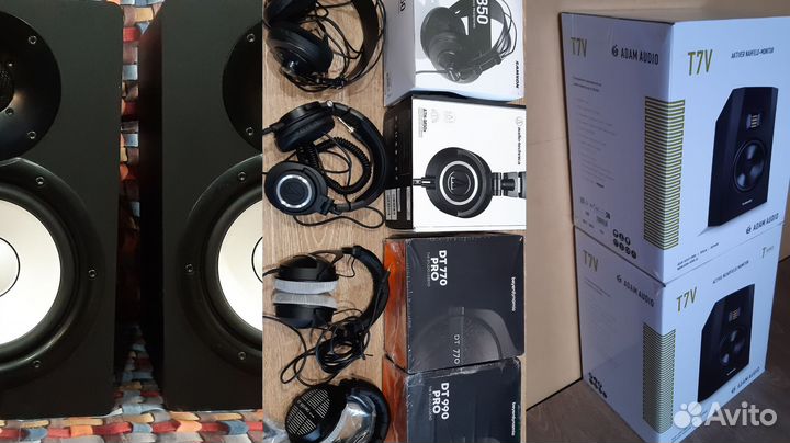 Студийные наушники, мониторы Yamaha HS7, Adam t7v