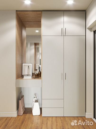 Шкаф в прихожую с крашеными фасадами