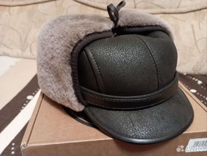 Шапка-ушанка из овчины