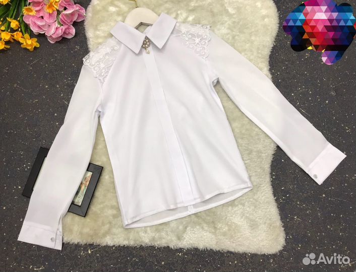 Рубашка блузка на девочку. Школьная