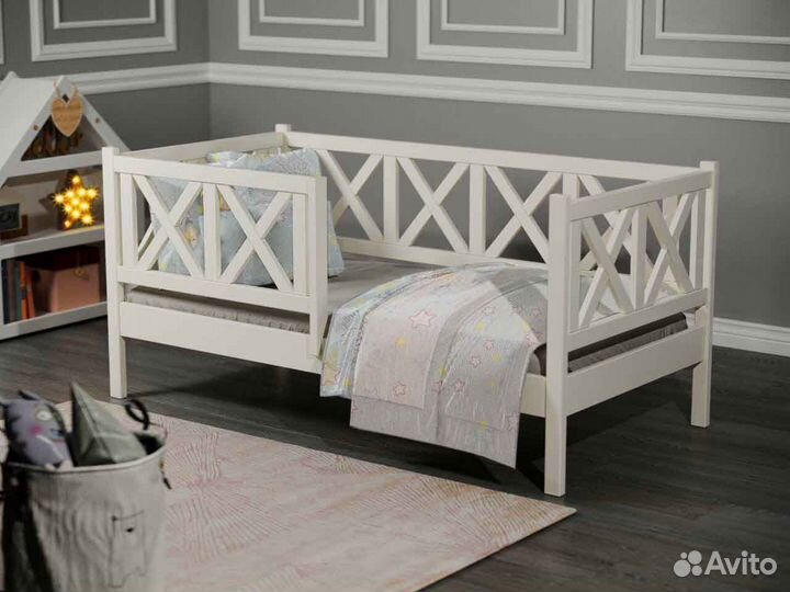 Кроватка с бортиком берёза детская софа