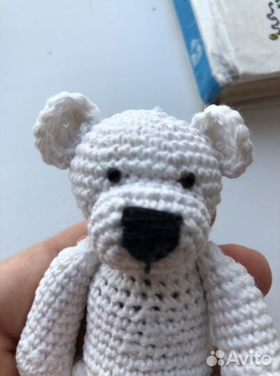 Игрушка погремушка вязанный медведь