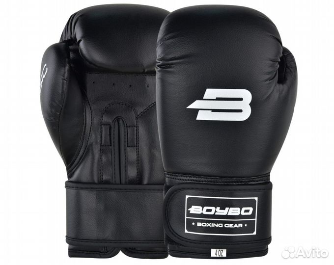 Перчатки для бокса BoyBo Basic черные (12 oz)