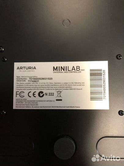 Синтезатор. Миди клавиатура Arturia minilab mk2
