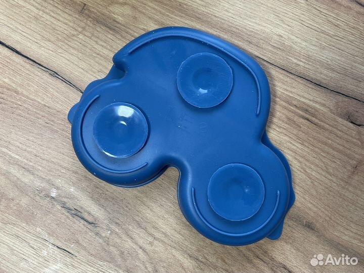 Тарелка силиконовая детская синий