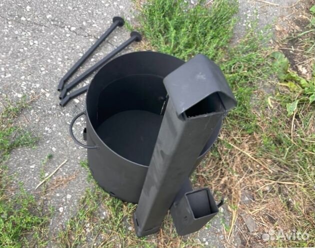 Печь для казана с трубой